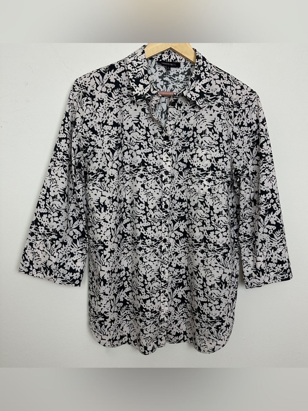 Lafayette 148 New York  Floral Button Up Shirt Sz L